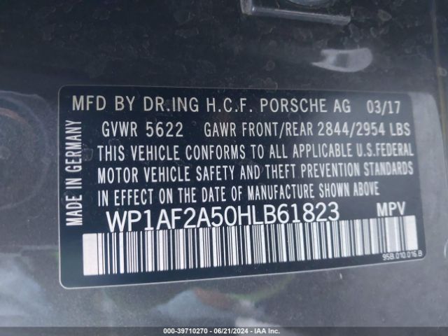 Photo 8 VIN: WP1AF2A50HLB61823 - PORSCHE MACAN 