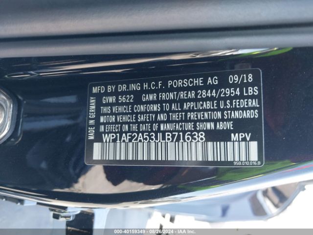 Photo 8 VIN: WP1AF2A53JLB71638 - PORSCHE MACAN 