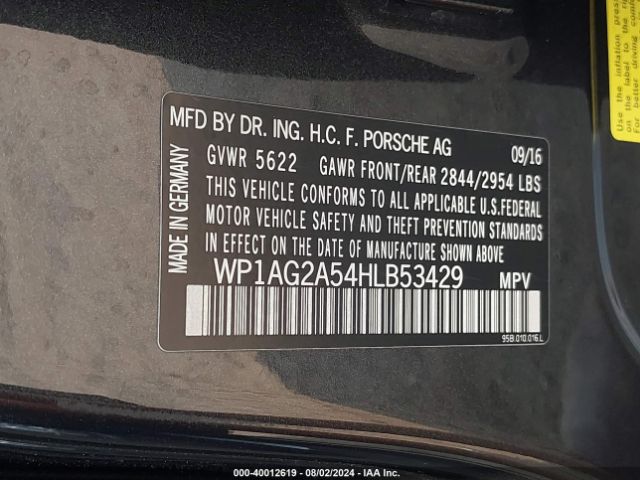 Photo 8 VIN: WP1AG2A54HLB53429 - PORSCHE MACAN 