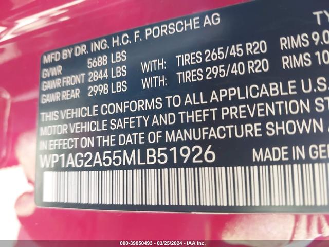 Photo 8 VIN: WP1AG2A55MLB51926 - PORSCHE MACAN 