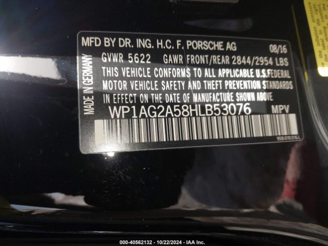 Photo 8 VIN: WP1AG2A58HLB53076 - PORSCHE MACAN 