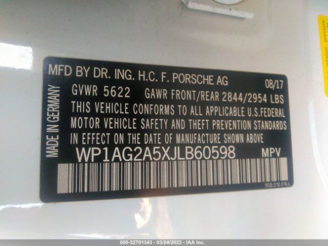 Photo 8 VIN: WP1AG2A5XJLB60598 - PORSCHE MACAN 