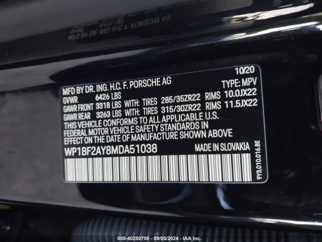 Photo 8 VIN: WP1BF2AY8MDA51038 - PORSCHE CAYENNE 