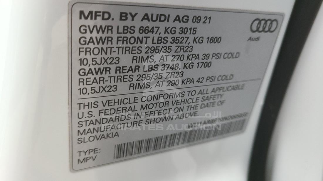 Photo 3 VIN: WU1ARBF10ND005532 - AUDI RSQ8 