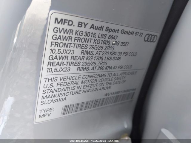 Photo 8 VIN: WU1ARBF11ND031945 - AUDI RS Q8 