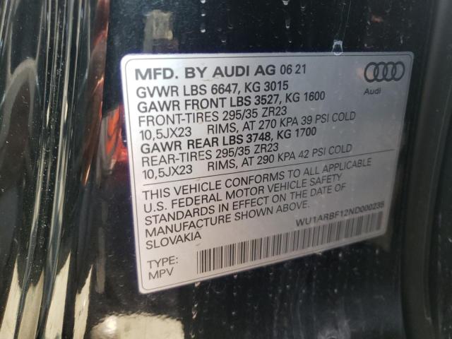 Photo 9 VIN: WU1ARBF12ND000235 - AUDI RS Q8 