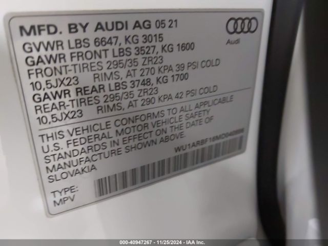 Photo 8 VIN: WU1ARBF16MD040896 - AUDI RS Q8 