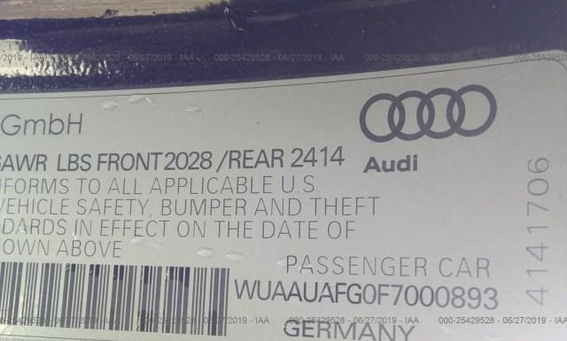 Photo 8 VIN: WUAAUAFG0F7000893 - AUDI R8 