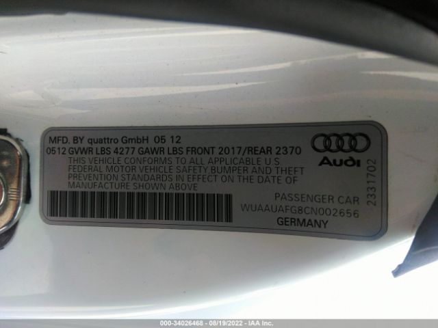 Photo 8 VIN: WUAAUAFG8CN002656 - AUDI R8 