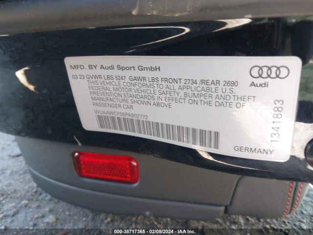 Photo 8 VIN: WUAAWCF55PA902772 - AUDI RS 5 SPORTBACK 