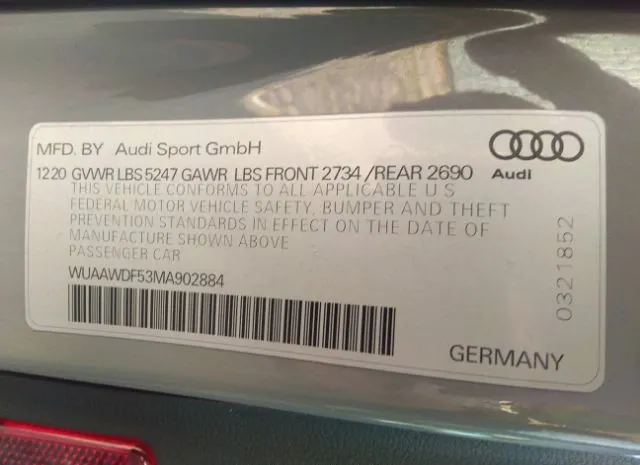 Photo 8 VIN: WUAAWDF53MA902884 - AUDI RS 5 SPORTBACK 