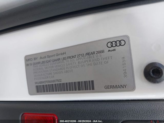 Photo 8 VIN: WUABWCF55KA907502 - AUDI RS 5 