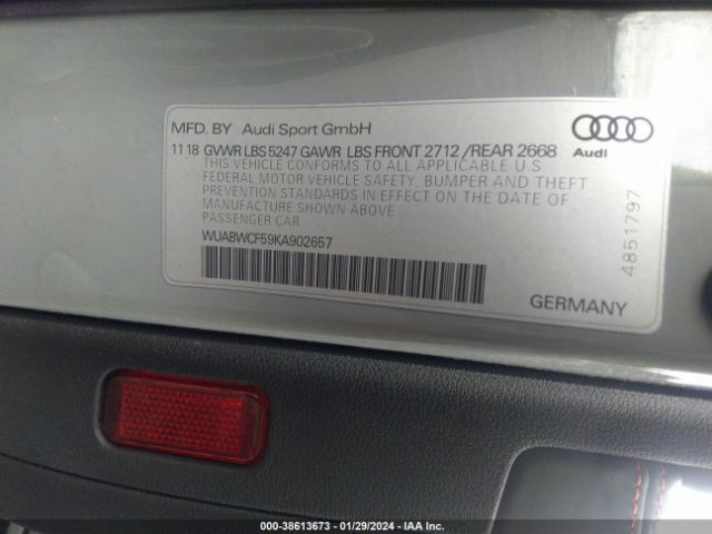 Photo 8 VIN: WUABWCF59KA902657 - AUDI RS 5 