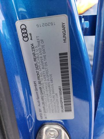 Photo 12 VIN: WUABWGFF0H1900451 - AUDI RS3 