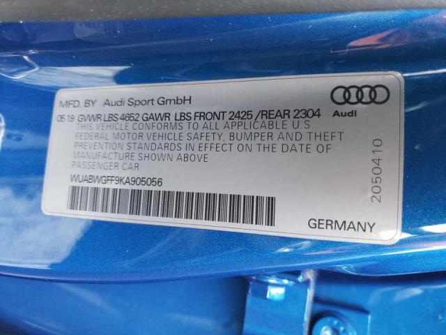 Photo 9 VIN: WUABWGFF9KA905056 - AUDI RS3 