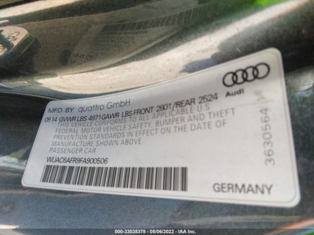 Photo 8 VIN: WUAC6AFR9FA900506 - AUDI RS 5 