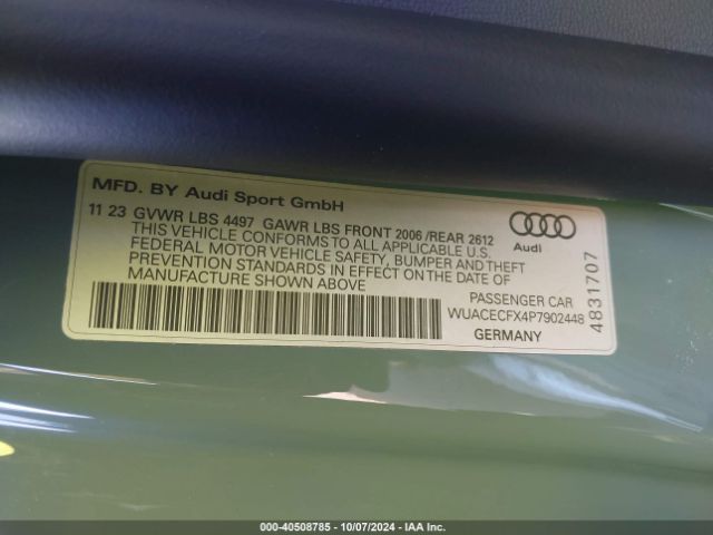 Photo 8 VIN: WUACECFX4P7902448 - AUDI R8 