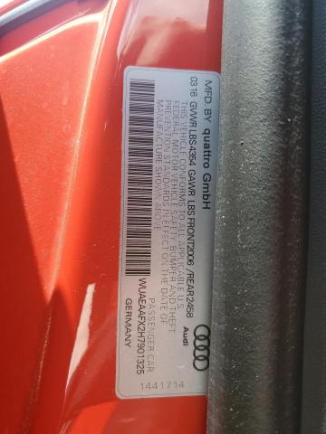 Photo 11 VIN: WUAEAAFX2H7901325 - AUDI R8 