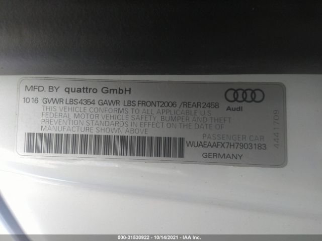 Photo 8 VIN: WUAEAAFX7H7903183 - AUDI R8 