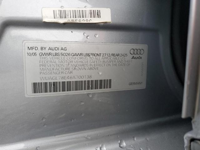 Photo 11 VIN: WUAGL78E46A700138 - AUDI S4 QUATTRO 