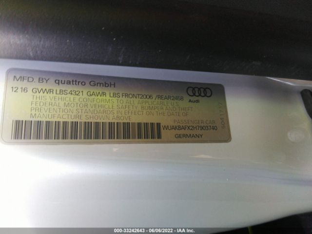 Photo 8 VIN: WUAKBAFX2H7903740 - AUDI R8 