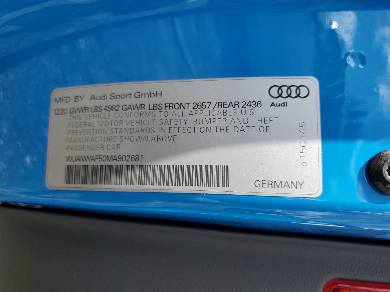 Photo 11 VIN: WUANWAF50MA902681 - AUDI RS5 