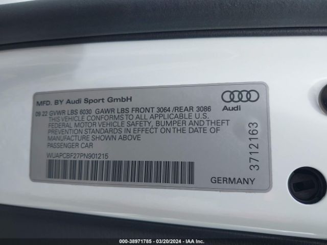 Photo 8 VIN: WUAPCBF27PN901215 - AUDI RS 7 SPORTBACK 