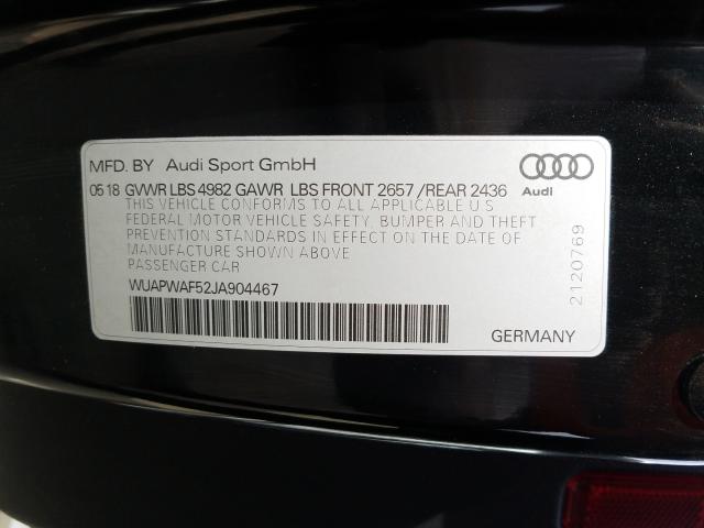 Photo 9 VIN: WUAPWAF52JA904467 - AUDI RS 5 COUPE 