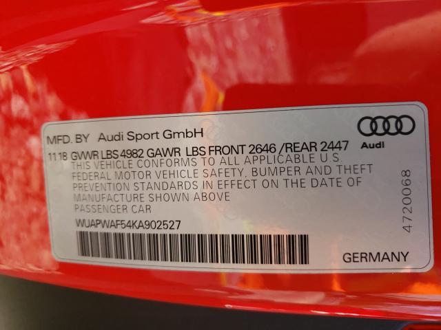 Photo 9 VIN: WUAPWAF54KA902527 - AUDI RS5 