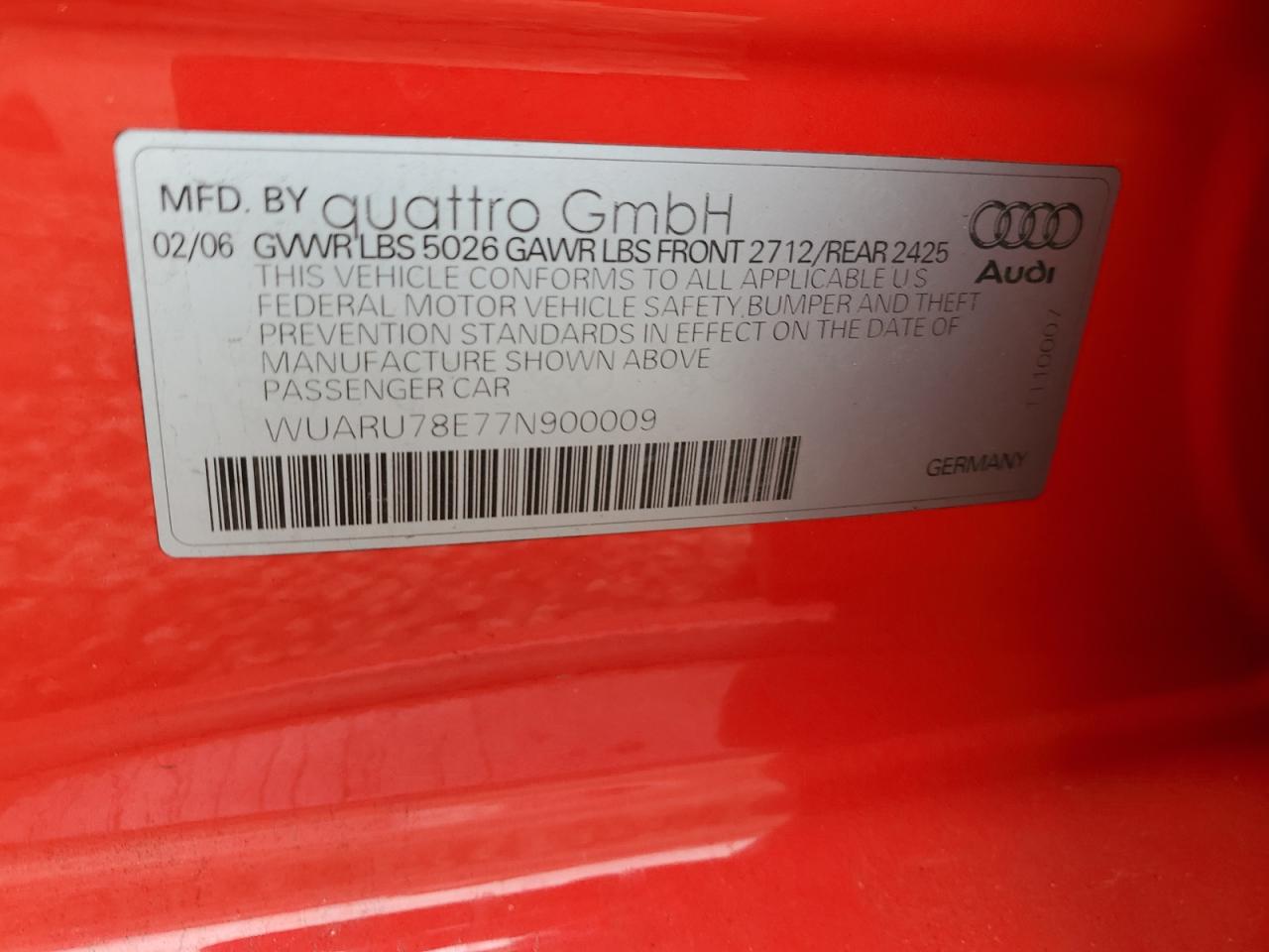 Photo 11 VIN: WUARU78E77N900009 - AUDI RS4 