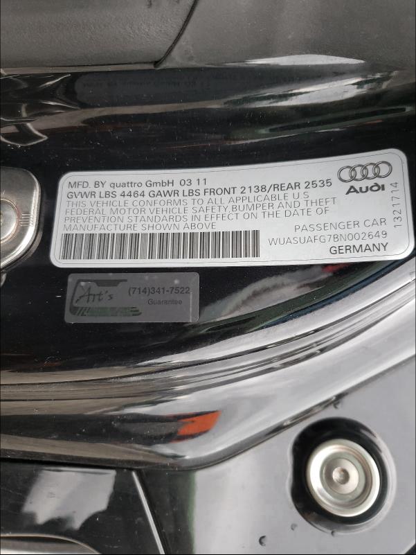 Photo 9 VIN: WUASUAFG7BN002649 - AUDI R8 4.2 QUA 