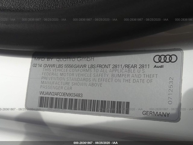 Photo 8 VIN: WUAW2AFC0EN903483 - AUDI RS 7 