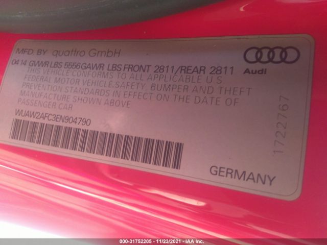 Photo 8 VIN: WUAW2AFC3EN904790 - AUDI RS 7 