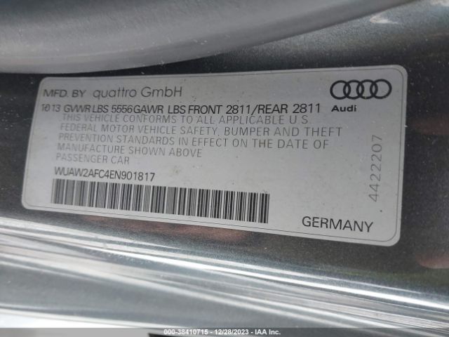 Photo 8 VIN: WUAW2AFC4EN901817 - AUDI RS 7 