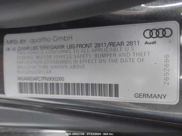 Photo 8 VIN: WUAW2AFC7FN900260 - AUDI RS 7 