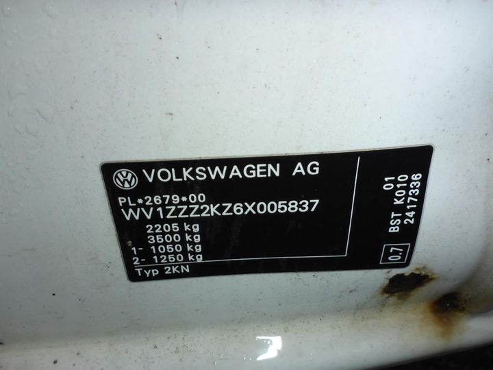 Photo 10 VIN: WV1ZZZ2KZ6X005837 - VOLKSWAGEN CADDY 2.0 SDI EURO 3 