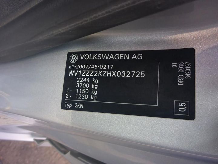 Photo 7 VIN: WV1ZZZ2KZHX032725 - VOLKSWAGEN CADDY 