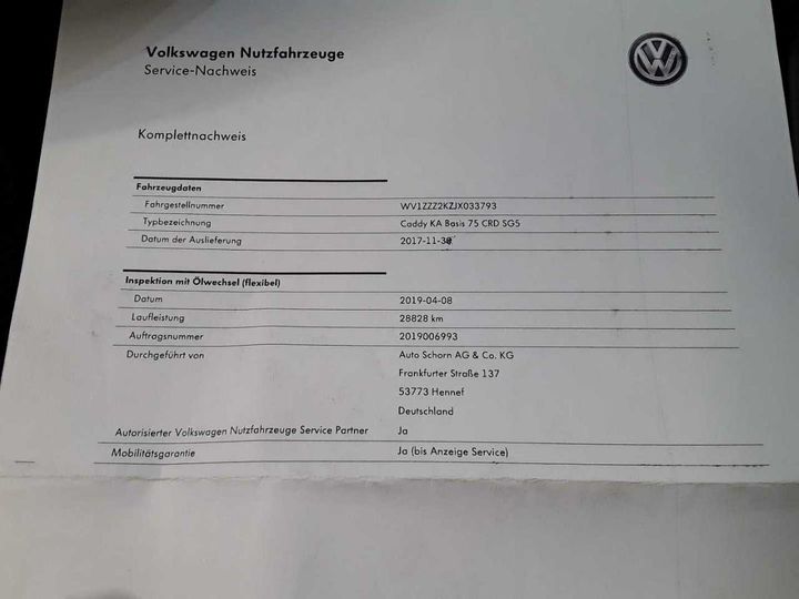 Photo 27 VIN: WV1ZZZ2KZJX033793 - VOLKSWAGEN CADDY 2.0 TDI 