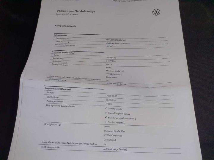 Photo 19 VIN: WV1ZZZ2KZKX114506 - VW CADDY 2.0 TDI 