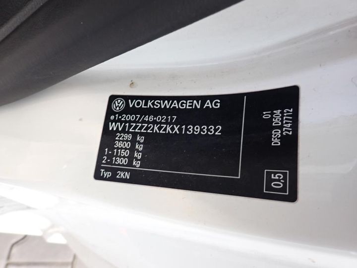 Photo 9 VIN: WV1ZZZ2KZKX139332 - VW CADDY 