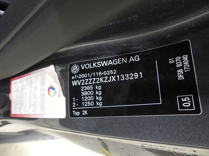 Photo 8 VIN: WV2ZZZ2KZJX133291 - VOLKSWAGEN CADDY MAXI DC 