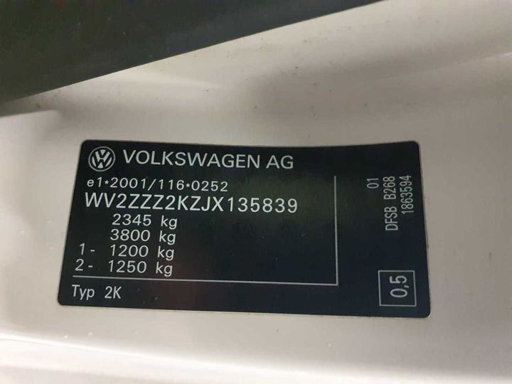 Photo 10 VIN: WV2ZZZ2KZJX135839 - VW CADDY 2.0 TDI MAXI 