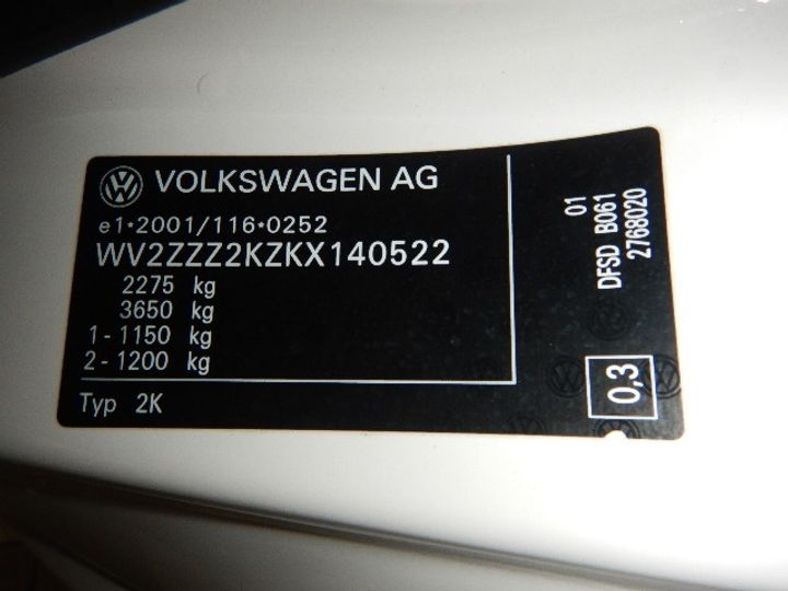 Photo 37 VIN: WV2ZZZ2KZKX140522 - VOLKSWAGEN CADDY 