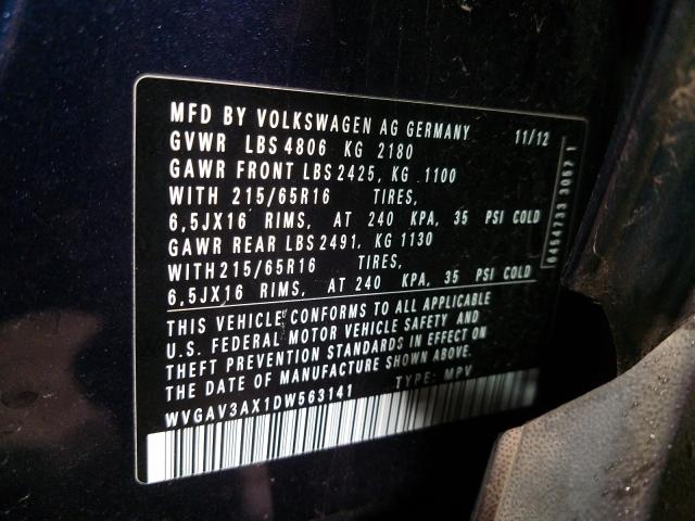 Photo 9 VIN: WVGAV3AX1DW563141 - VOLKSWAGEN TIGUAN S 