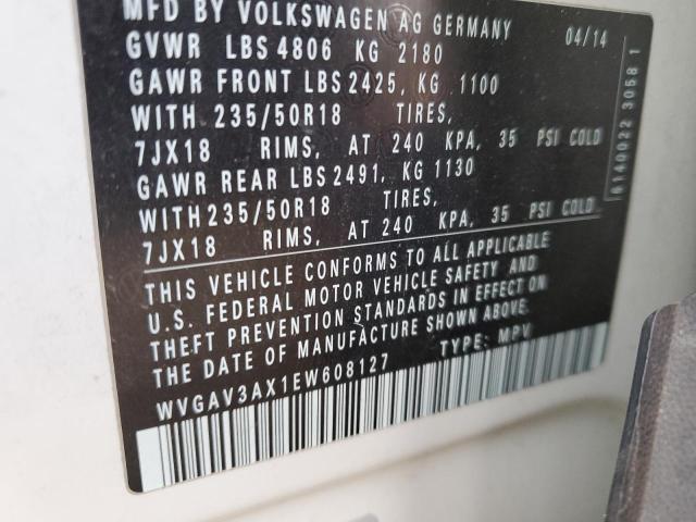 Photo 12 VIN: WVGAV3AX1EW608127 - VOLKSWAGEN TIGUAN S 