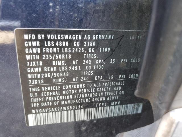 Photo 12 VIN: WVGAV3AX2EW550934 - VOLKSWAGEN TIGUAN 