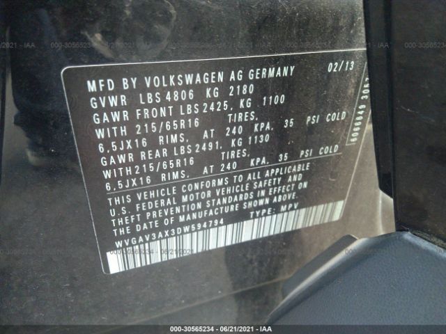 Photo 8 VIN: WVGAV3AX3DW594794 - VOLKSWAGEN TIGUAN 