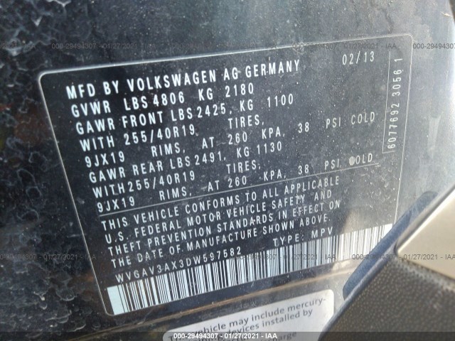 Photo 8 VIN: WVGAV3AX3DW597582 - VOLKSWAGEN TIGUAN 