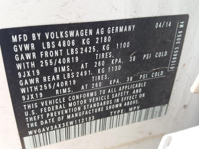 Photo 9 VIN: WVGAV3AX3EW112133 - VOLKSWAGEN TIGUAN 