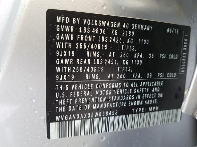 Photo 9 VIN: WVGAV3AX3EW538498 - VOLKSWAGEN TIGUAN 